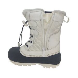 Target Thermolite Girls Pre-owned White & Gray w/Zipper Winter Boots - sz. 13